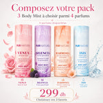 Composez votre pack : 3 Body Mist à choisir parmi 4 parfums — VENUS, SILENCIA, HARMONIA, ISIS — 299 dh